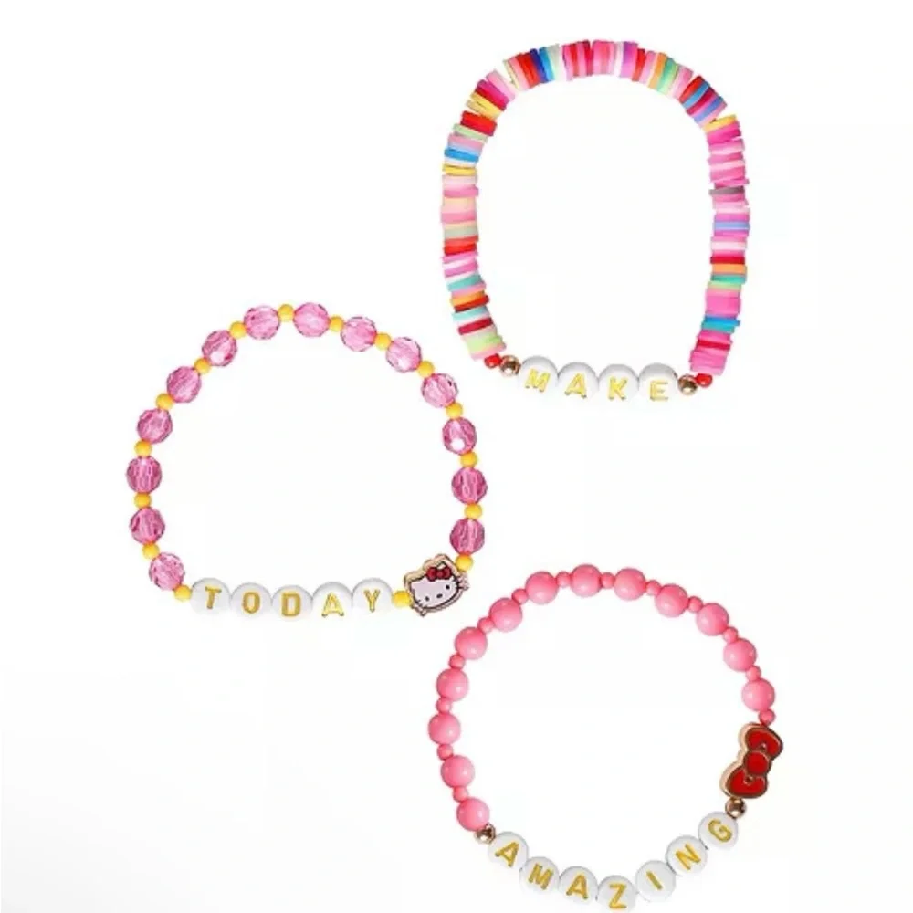 Hello Kitty Beaded Bracelet, Make Today Amazing 3-Piece Set, Official License